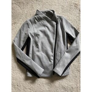 Vince Size XS Knit Scuba‎ Jacket Womens Gray Full Asymmetrical Zip